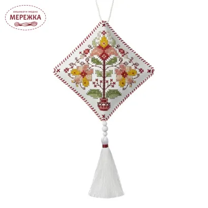 Фото Набір для вишивання хрестиком WonderlandCrafts Етно-підвіска  на штучній шкірі FLHL-118