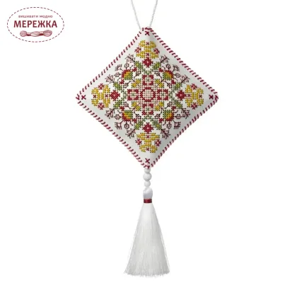 Фото Набір для вишивання хрестиком WonderlandCrafts Етно-підвіска  на штучній шкірі FLHL-118