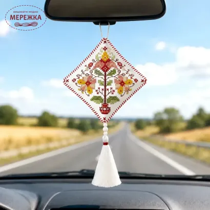 Фото Набір для вишивання хрестиком WonderlandCrafts Етно-підвіска  на штучній шкірі FLHL-118