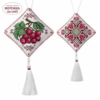 Фото Набір для вишивання хрестиком WonderlandCrafts Етно-підвіска  на штучній шкірі FLHL-119