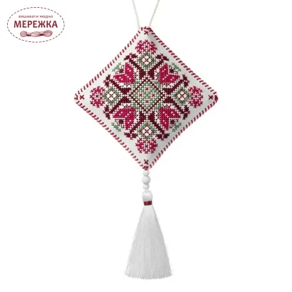 Фото Набір для вишивання хрестиком WonderlandCrafts Етно-підвіска  на штучній шкірі FLHL-119