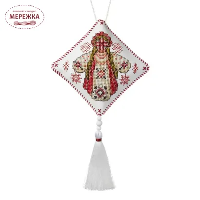 Фото Набір для вишивання хрестиком WonderlandCrafts Етно-підвіска  на штучній шкірі FLHL-115