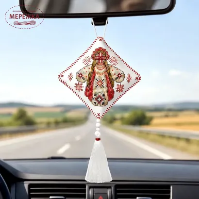 Фото Набір для вишивання хрестиком WonderlandCrafts Етно-підвіска  на штучній шкірі FLHL-115