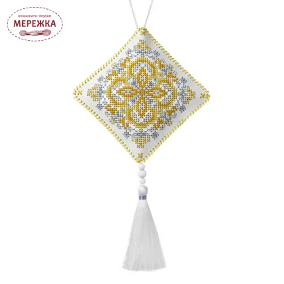 Фото Набір для вишивання хрестиком WonderlandCrafts Етно-підвіска  на штучній шкірі FLHL-116