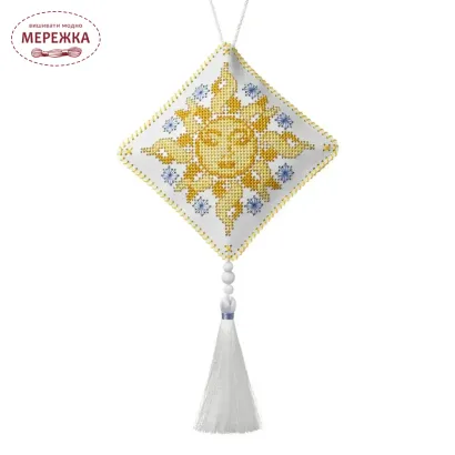 Фото Набір для вишивання хрестиком WonderlandCrafts Етно-підвіска  на штучній шкірі FLHL-116