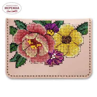 Фото Набір для вишивання хрестиком WonderlandCrafts обкладинка на паспорт, штучна шкіра FLHL-098