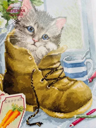 Фото набір для вишивання хрестиком Лукас Миле кошеня