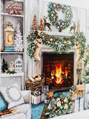 Фото набір для вишивання Лукас Різдвяний інтер'єр В2394