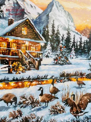 Фото набір для вишивання хрестиком Лукас Гуси коло ріки