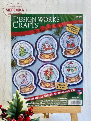 Фото Набір для вишивання Design Works Сніжні кулі 1678