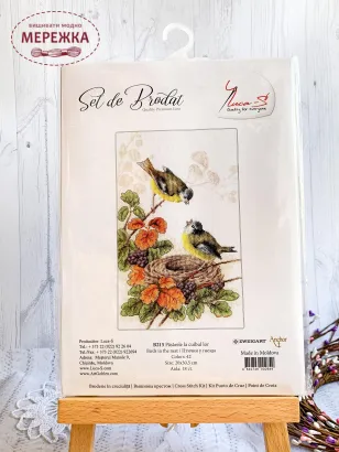 Фото набір для вишивання Лукас Пташки біля гнізда