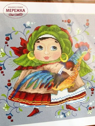 Фото набір для вишивання Мережка З півнем К-11