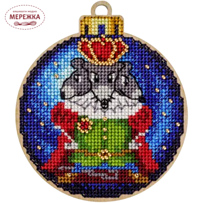 Фото набір для вишивання новорічної іграшки FLW-005