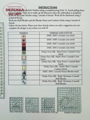 Heirloom Embroideries ключ до схеми Nana's Little Treasures HE-NT