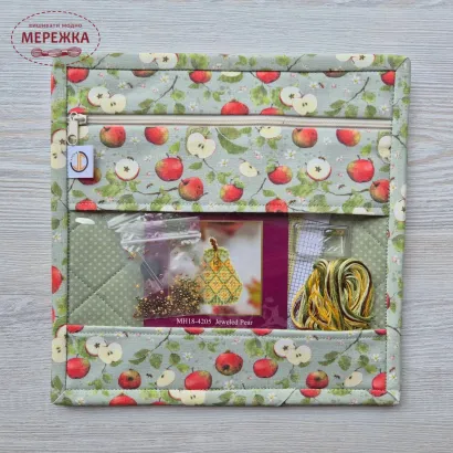 Фото Органайзер для рукоділля JustCraft конверт Червоні яблука 22*22 см.