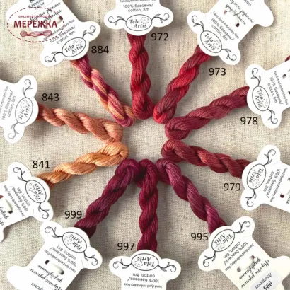 Фото TelaArtis Муліне ручного фарбування Малинове вино 997