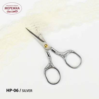Фото Ножиці Кольорова "Вінтаж" срібло НP-06/silver