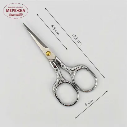 Фото Ножиці Кольорова "Вінтаж" срібло НP-06/silver