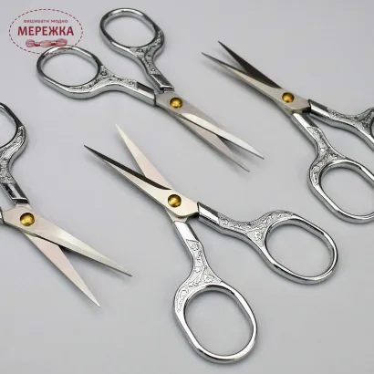 Фото Ножиці Кольорова "Вінтаж" срібло НP-06/silver