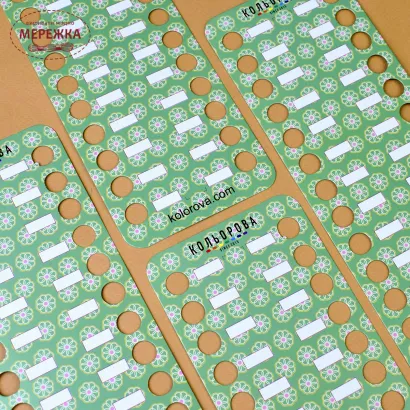 Фото Органайзер для муліне Кольорова картон, 4 шт., на 120 кольорів, Весняний малюнок 2 ОК-15