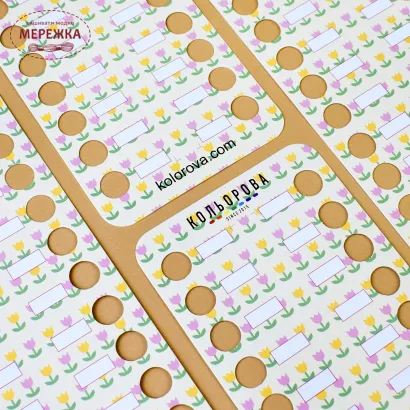 Фото Органайзер для муліне Кольорова картон, 4 шт., на 120 кольорів, Весняний малюнок 3 ОК-16