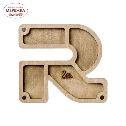 Фото Органайзер для бісеру WonderlandCrafts дерев'яний з кришкою Алфавіт FLZB-165(R)