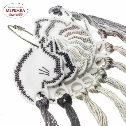 Фото Органайзер для муліне WonderlandCrafts 10шт+кільце, "Мордочка кішки" FLZ(S)-114