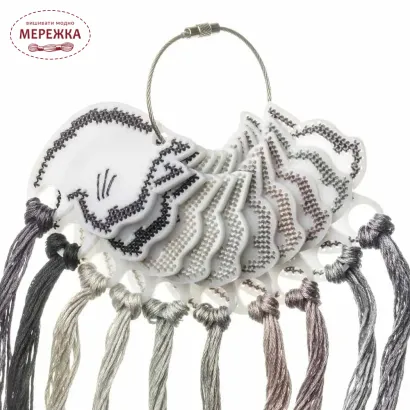 Фото Органайзер для муліне WonderlandCrafts 10шт+кільце, "Мордочка кішки" FLZ(S)-114