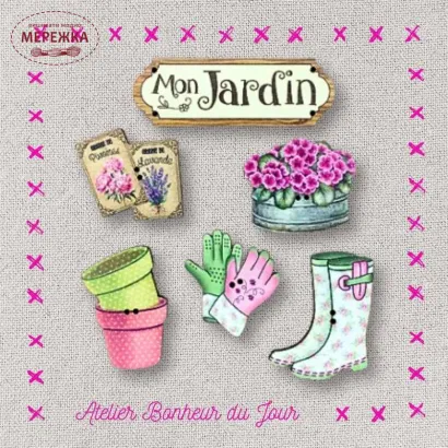 Фото Atelier Bonheur du jour Набір дерев'яних ґудзиків P-88