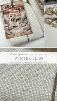 Фото Рівномірне полотно The Primitive Hare ручного фарбування Winter Bliss line 30 ct