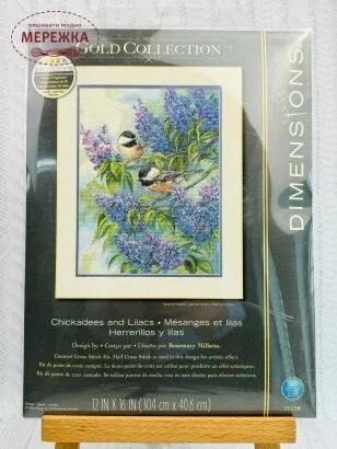 Набір для вишивання хрестиком Dimensions Chickadees and Lilacs