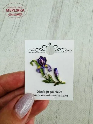 Фото Susan Clarke Originals Flower Sew Down - Iris Purple SD-595 - Пришивний елемент