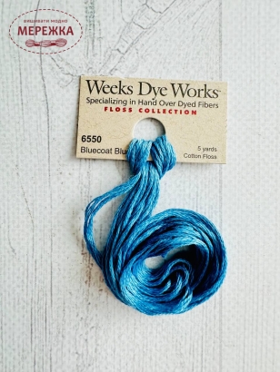 Фото Муліне ручного фарбування Weeks Dye Works Bluecoat Blue 6550
