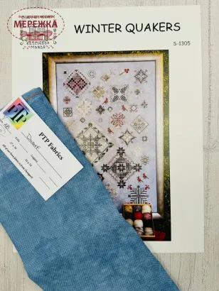 Фото Rosewood Manor Схема Winter Quakers+тканина Draft PTP 28ct S-1305