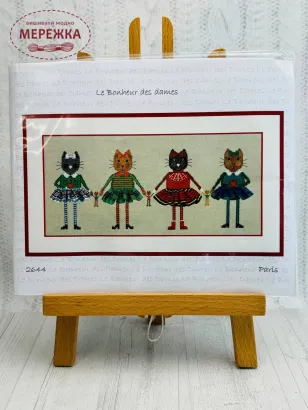 Фото Набір для вишивання хрестиком Le Bonheur des Dames Four Scottish Cats  in Skirts 2644