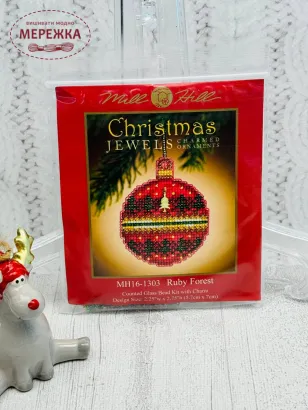 Фото Набір для вишивання у змішаній техніці Mill Hill Рубіновий ліс MH16-1303