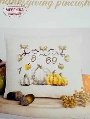 Фото Samplers and Primitives Схема 1869 Thanksgiving pincushion