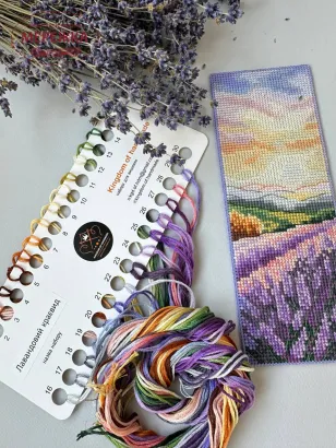 Фото Набір для вишивання хрестиком Kingdom of Handmade Закладинка Лавандовий краєвид BMU-06