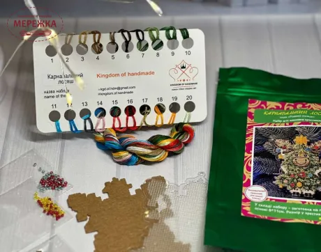 Фото Набір для вишивання хрестиком Kingdom of Handmade на прозорій основі Карнавальний Лосяш RL-01