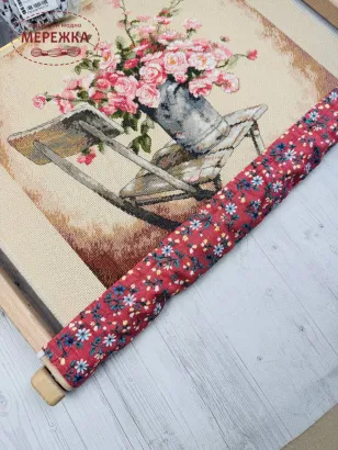 Фото JustCraft чохол для рами Арабеска (24 см) (квіти теракот)