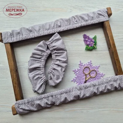 Фото JustCraft чохол для рами Арабеска (48 см) (рожевий горох на сірому)