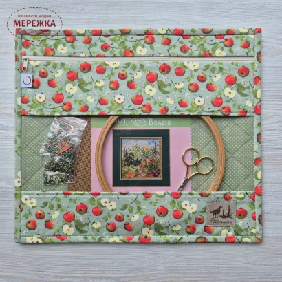 Фото Органайзер для рукоділля JustCraft конверт Червоні яблука 27*32 см.