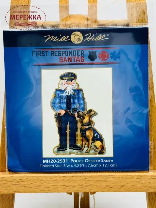 Фото Набір для вишивання у змішаній техніці Mill Hill Police Officer Santa/Санта-полісмен MH20-2531
