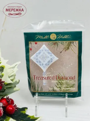 Фото Набір для вишивання  у змішаній техніці Mill Hill Льодяна голуба сніжинка MHTD17