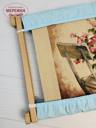 Фото JustCraft чохол для рами Арабеска (40 см) блакитний горох)