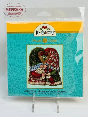 Фото Набір для вишивання у змішаній техніці  Mill Hill Mistletoe Couple Gnome JS20-2516