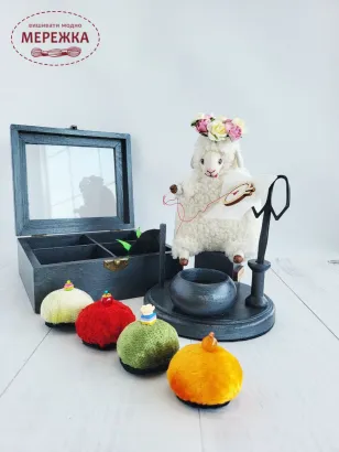 Фото Органайзер для рукоділля DyvoPtah Рукодільний органайзер Барбара вишивальниця з додатковими аксесуарами, чорне дерево