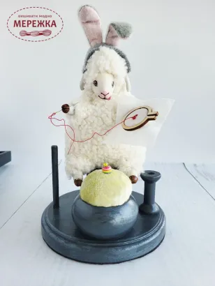 Фото Органайзер для рукоділля DyvoPtah Рукодільний органайзер Барбара вишивальниця з додатковими аксесуарами, чорне дерево