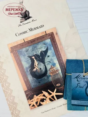 Фото The Primitive Hare Схема Cosmic Mermaid+тканина Mermaid Soul 30 ct