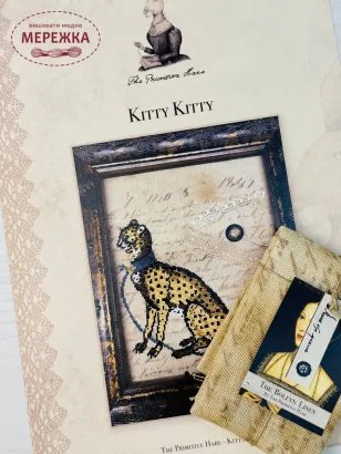Фото The Primitive Hare Схема Kitty Kitty+тканина The Boleyn Linen 30 ct